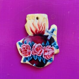 Amuleto Prendedor Corazon Ardiente